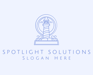 Coastal Lighthouse Tower logo design