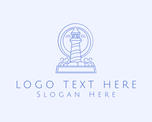 Coastal Lighthouse Tower Logo