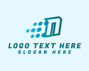Communication - Modern Tech Letter N logo design