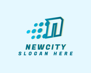 Modern Tech Letter N logo design