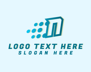 Pixel - Modern Tech Letter N logo design