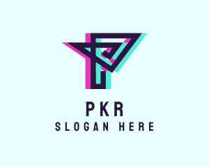 Cyber Glitch Letter P logo design