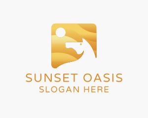 Elegant Horse Sunset logo design