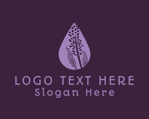 Oils - Lavender Flower Drop logo design