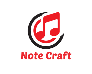 Note - Red Musical Note logo design