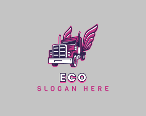 Roadie - Pink Wings Trucking logo design