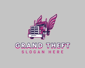 Shipment - Pink Wings Trucking logo design