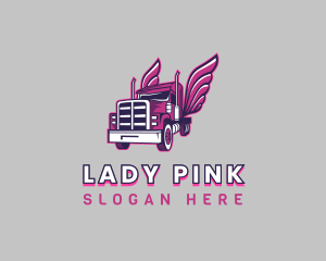 Pink Wings Trucking logo design