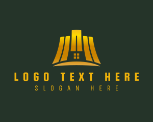 Gold - City  Building Construction logo design