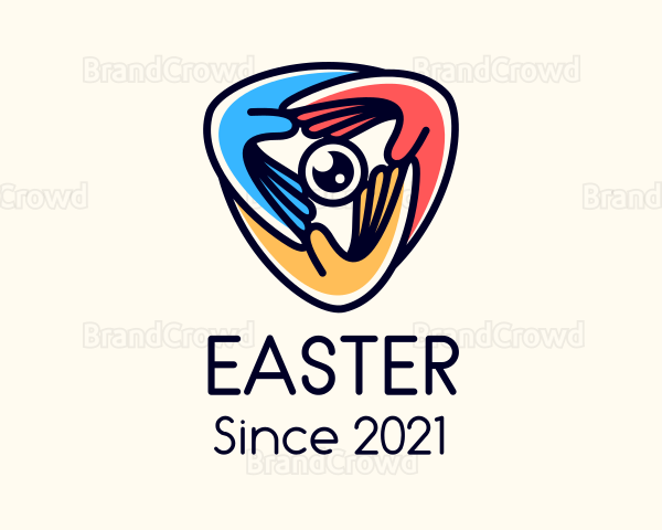 Multicolor Hand Camera Lens Logo