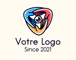 Photo - Multicolor Hand Camera Lens logo design