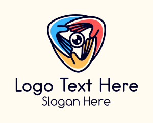 Multicolor Hand Camera Lens Logo