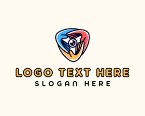 Youtube Channel - Multicolor Hand Camera Lens logo design