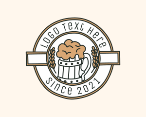 Hipster Beer Bar Emblem  Logo