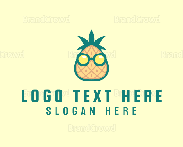 Cool Tropical Pineapple Logo