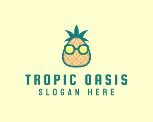 Cool Tropical Pineapple logo design