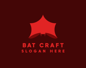 Bat - Hanging Bat Symbol logo design