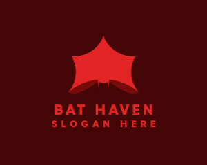 Bat - Hanging Bat Symbol logo design