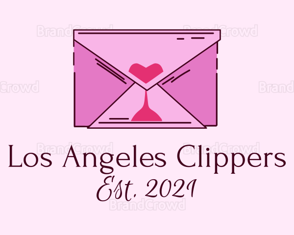 Romantic Envelope Hourglass Logo