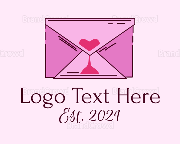 Romantic Envelope Hourglass Logo