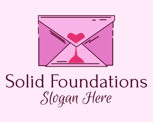 Romantic Envelope Hourglass Logo