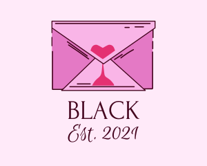 Heart - Romantic Envelope Hourglass logo design