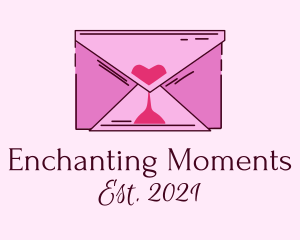 Romantic Envelope Hourglass logo design