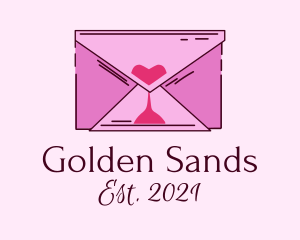 Romantic Envelope Hourglass logo design