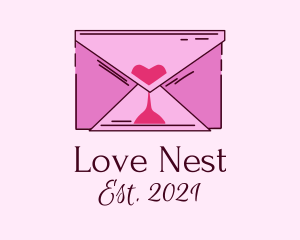 Romantic - Romantic Envelope Hourglass logo design