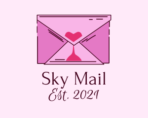 Romantic Envelope Hourglass logo design