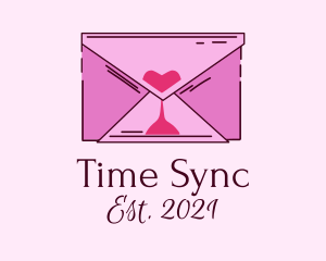 Romantic Envelope Hourglass logo design