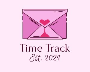 Romantic Envelope Hourglass logo design