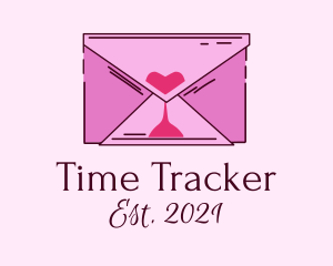 Romantic Envelope Hourglass logo design