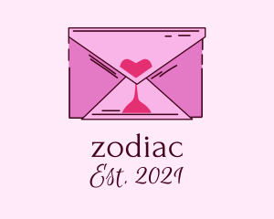 Romance - Romantic Envelope Hourglass logo design
