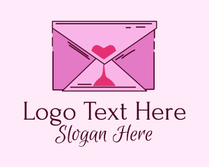 Romantic Envelope Hourglass Logo