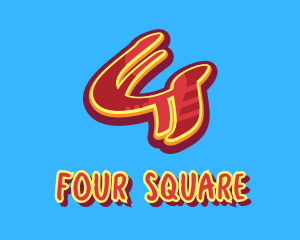 Four - Graffiti Art Number 4 logo design