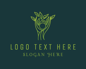 Wellness Human Leaves logo design