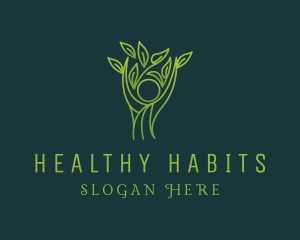 Wellness Human Leaves logo design