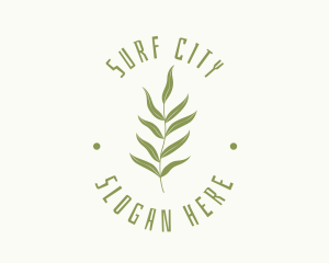 Tropical Fern Leaf Plant logo design