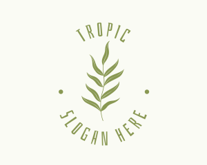 Tropical Fern Leaf Plant logo design