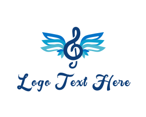 G Clef - Flying Musical Note logo design