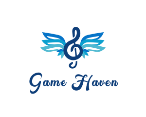 Music - Flying Musical Note logo design