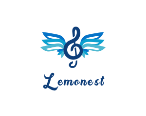 Vocalist - Flying Musical Note logo design