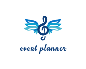 Note - Flying Musical Note logo design