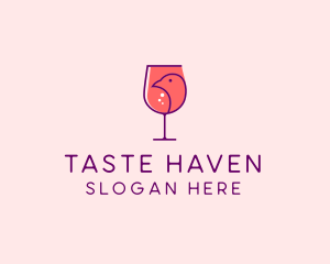 Bird Wine Tasting  logo design