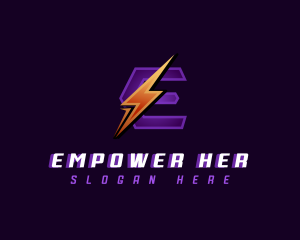 Electrical Power Letter E logo design