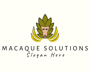 Macaque - Wild Banana Monkey logo design