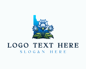 Eco - Bitterroot Flower Plant logo design