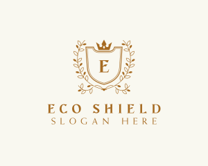 Floral Crown Shield  logo design