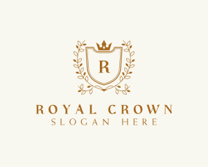 Floral Crown Shield  logo design